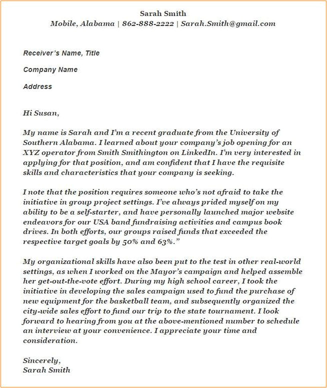 Writing A Cover Letter for A Job with No Experience Writing A Cover Letter with No Experience Example