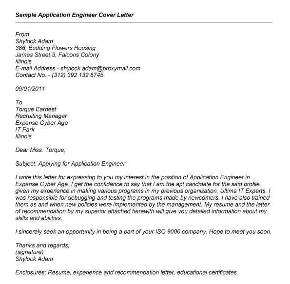 writing a cover letter for a job application examples