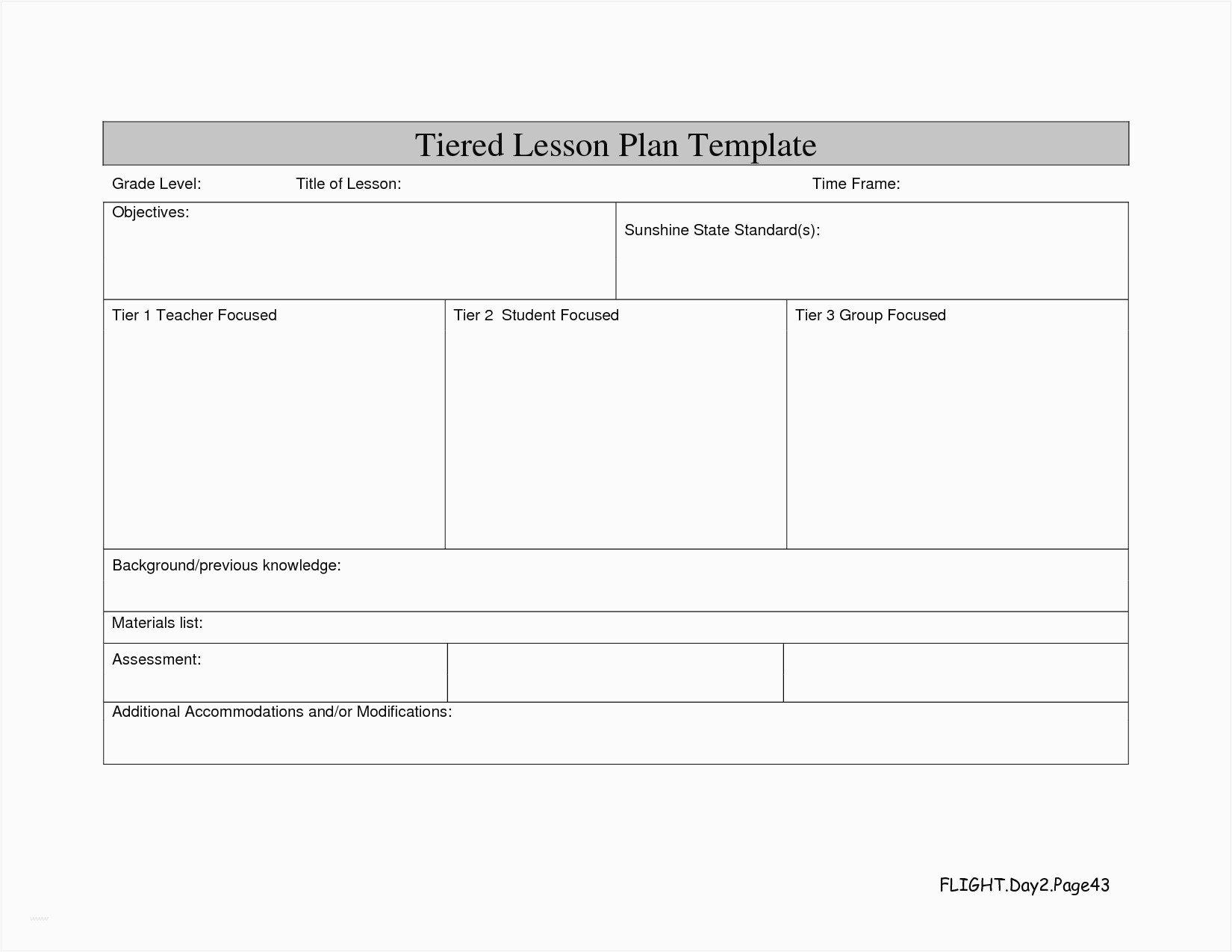 pre k lesson plan template