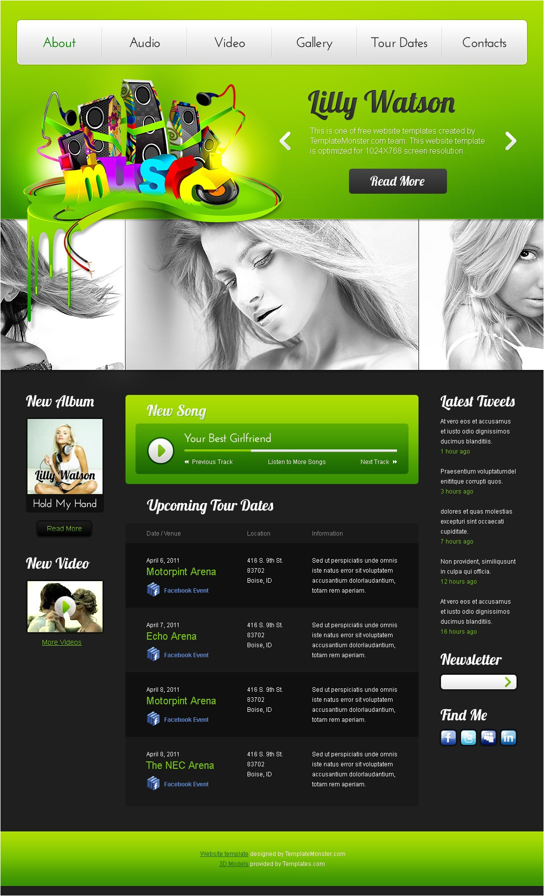 free music website template
