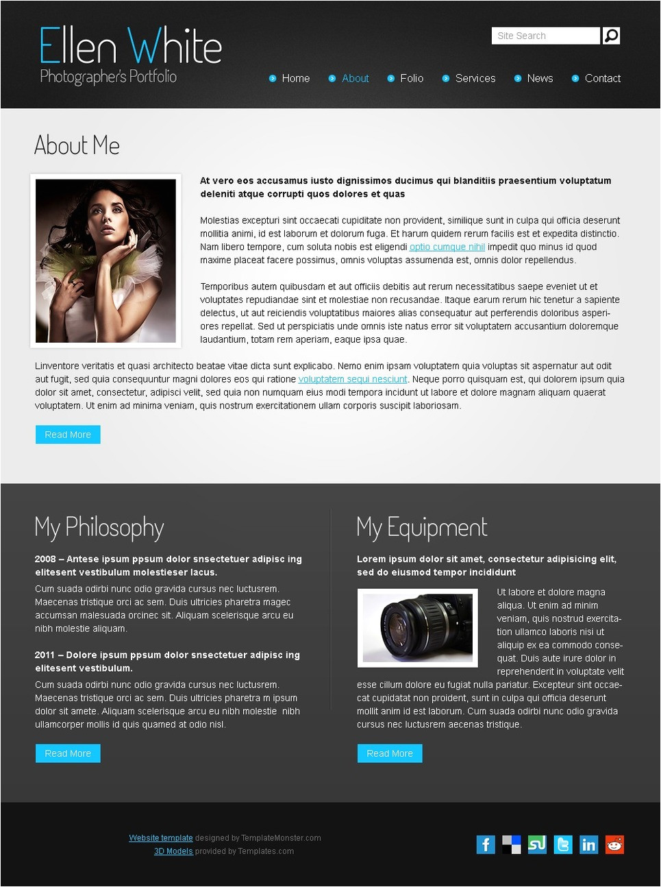 free website template photographer portfolio
