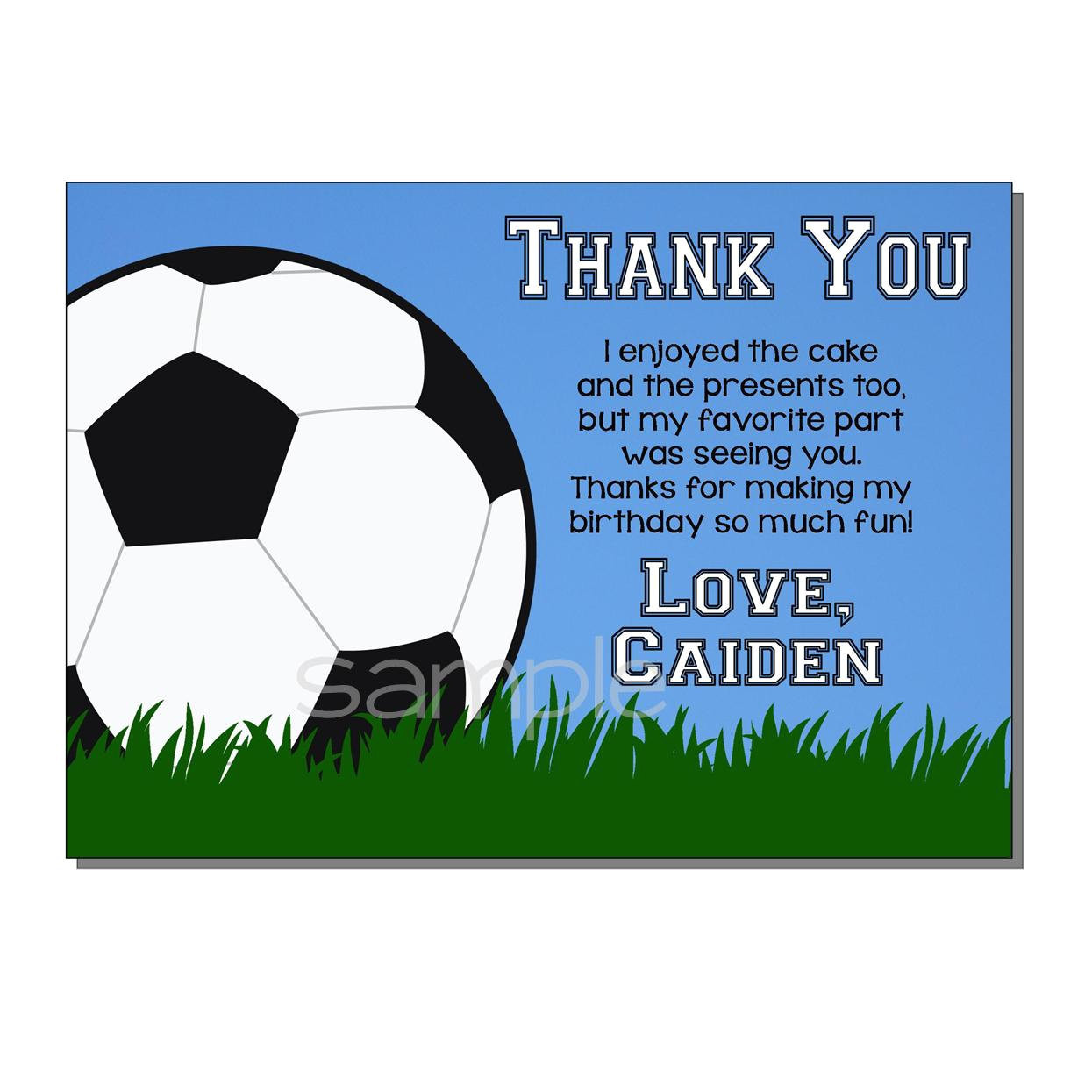 soccer thank you card template