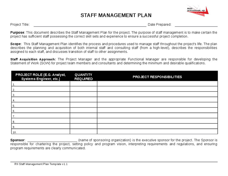 staffing plan template