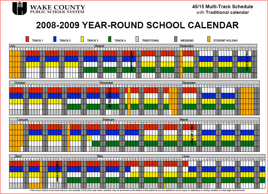 wake county year round calendar 2015