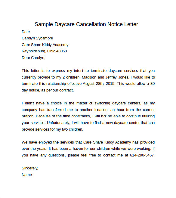 30 day notice letter