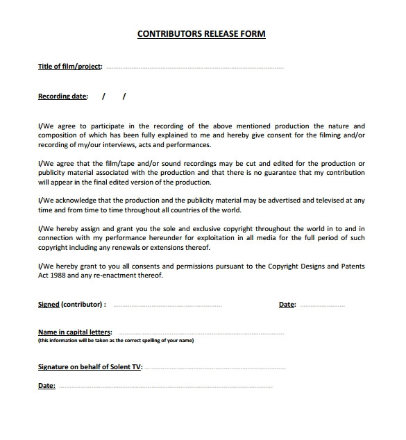 film release form