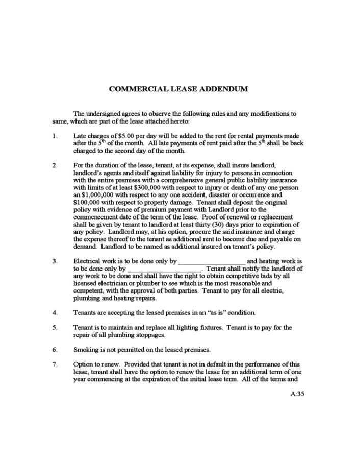 addendum template for contract agreement