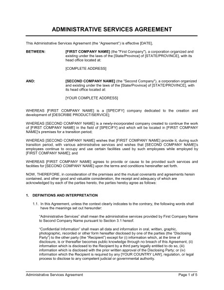 administrative services agreement 2 d139