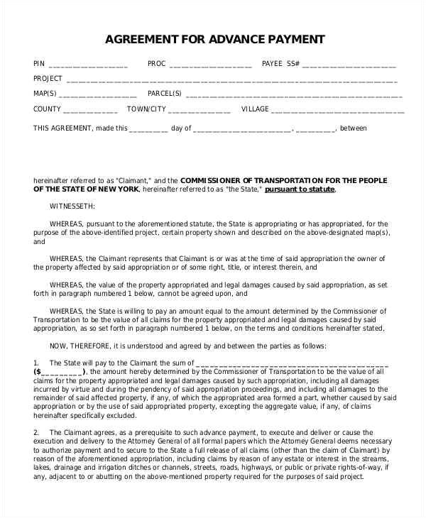 Advance Payment Contract Template 7 Payment Contract Samples Templates In Pdf Word