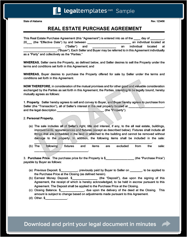 real estate purchase agreement