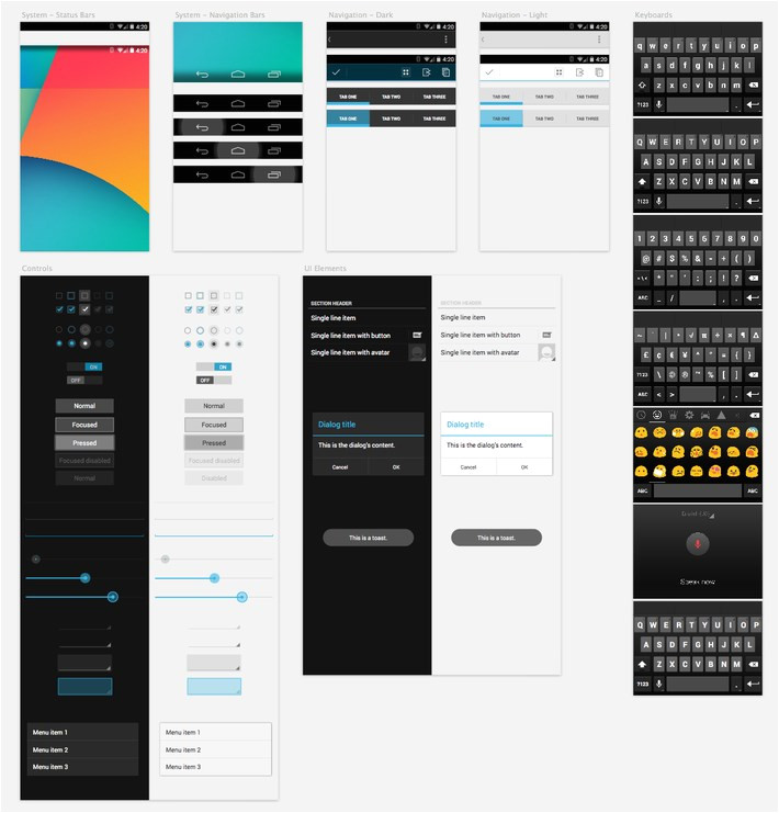 10 gui templates for android