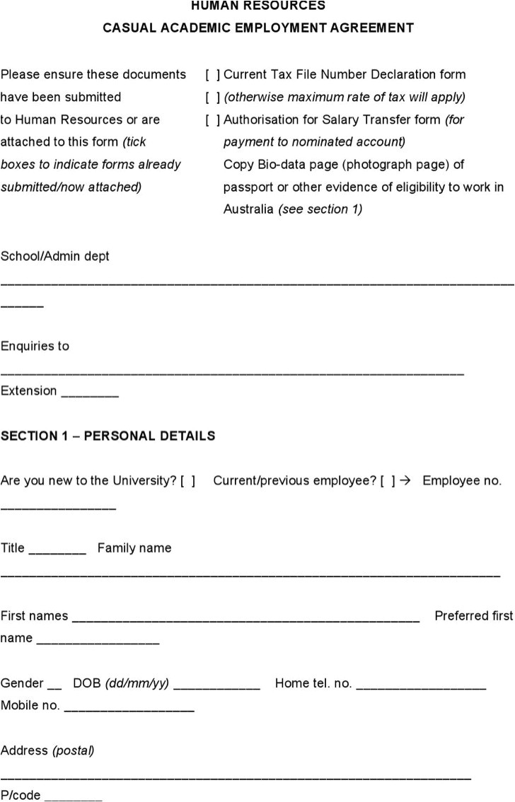 sample hr contract templates