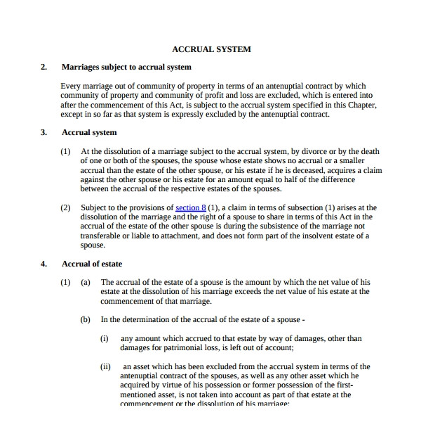 Antenuptial Contract without Accrual Template Marriage Contract Template 14 Download Free Documents