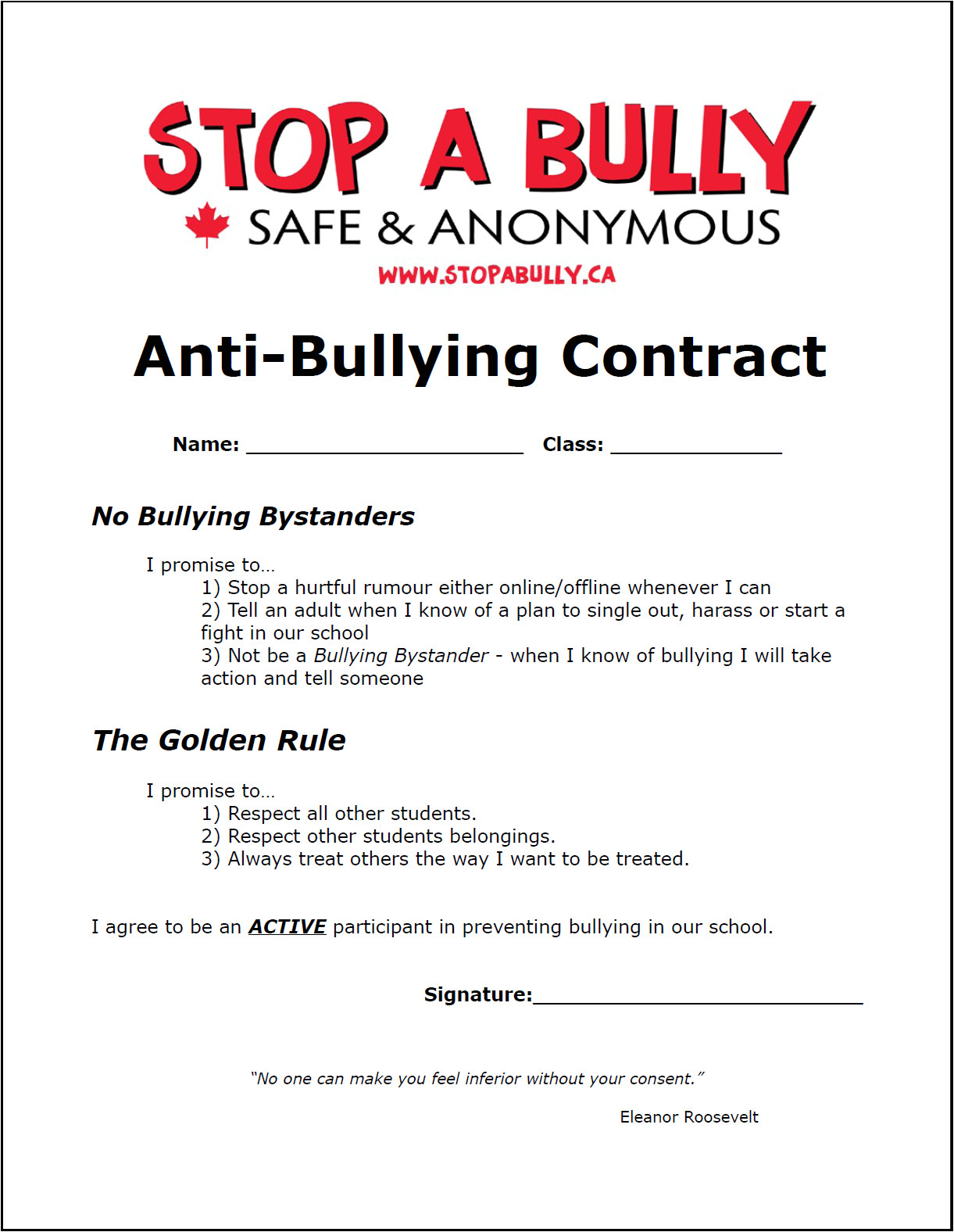 Anti Bullying Contract Template May 2014 the Anti Bully Blog