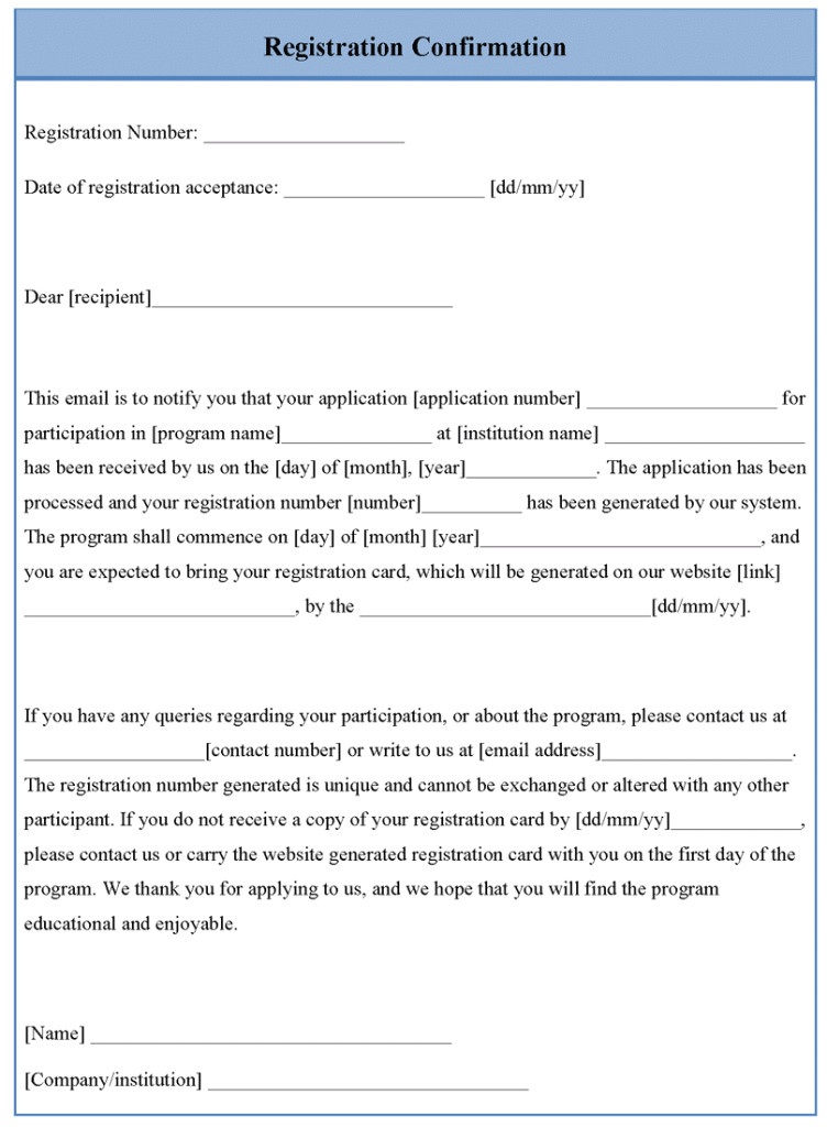 registration confirmation email template