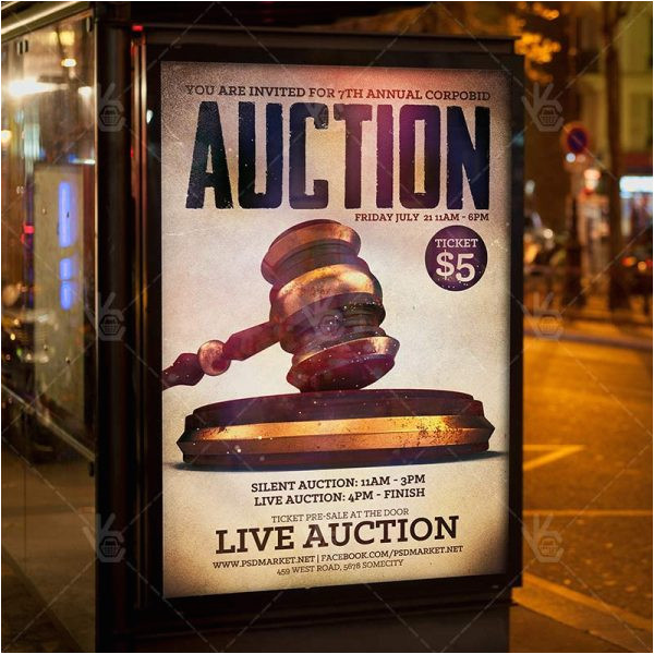 live auction premium flyer psd template