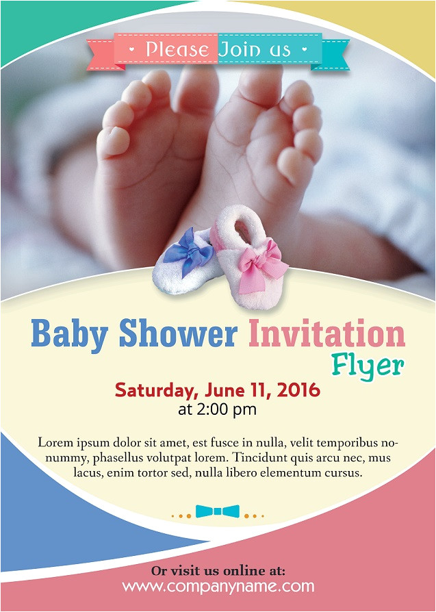 baby shower flyer template photoshop version