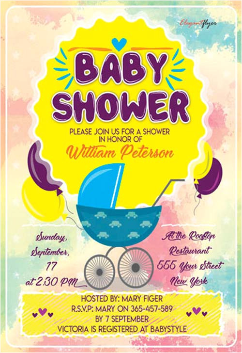 baby shower party flyer template