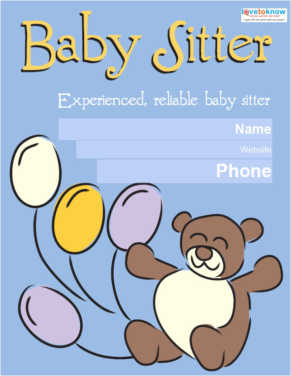 babysitting flyer templates