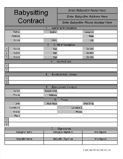 f357 fancy babysitting contract