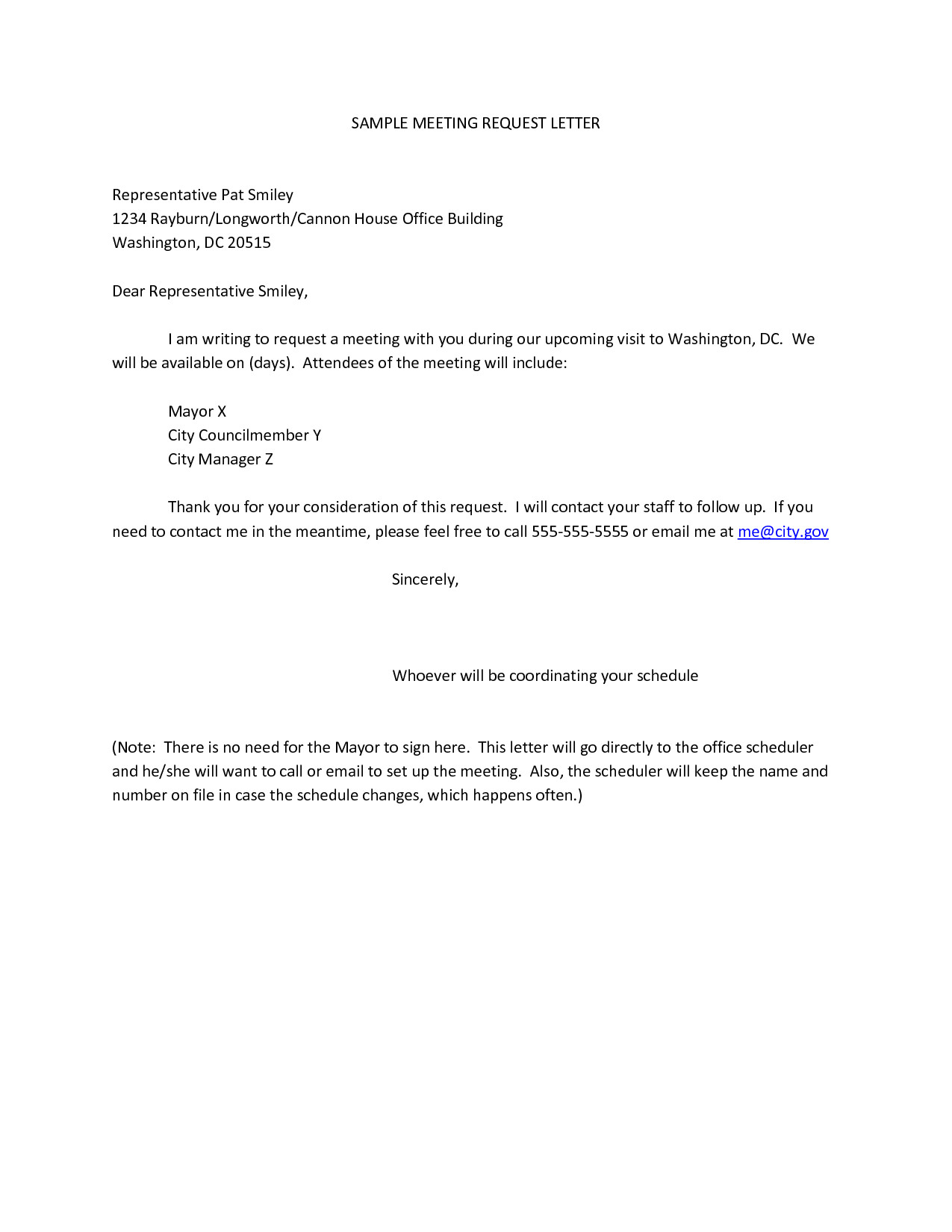sample letter to request a meeting with a manager