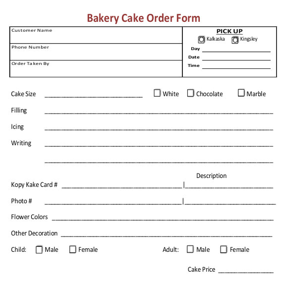 bakery order
