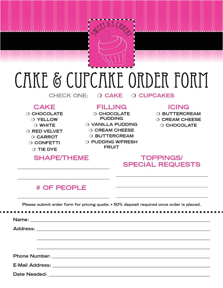 cake order forms