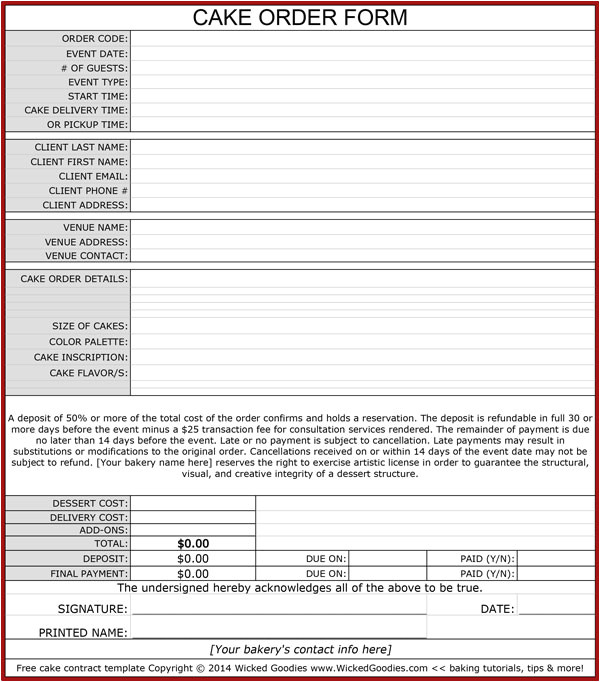 cake contract template