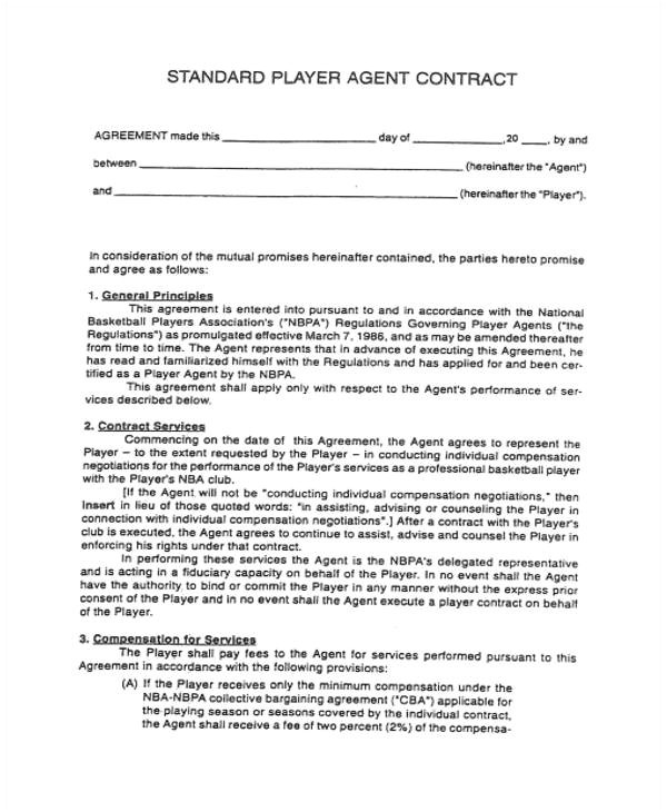 agent contract template
