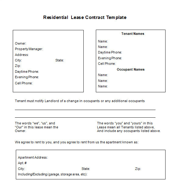 lease contract template