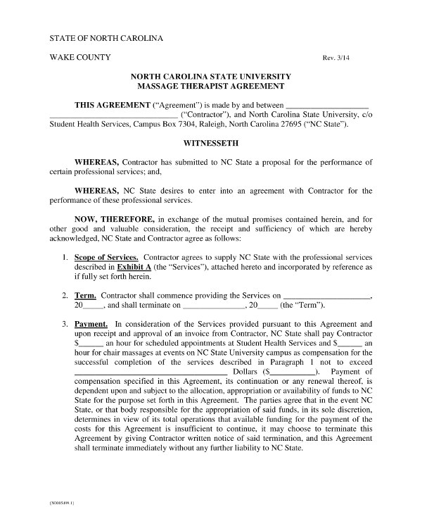 Beauty therapist Contract Template 10 Massage therapy Contract Examples Pdf Word Apple