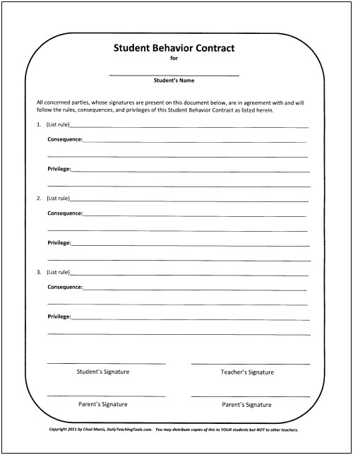 Behavior Contract Template Elementary Classroom Behavior Management A Comprehensive Set Of