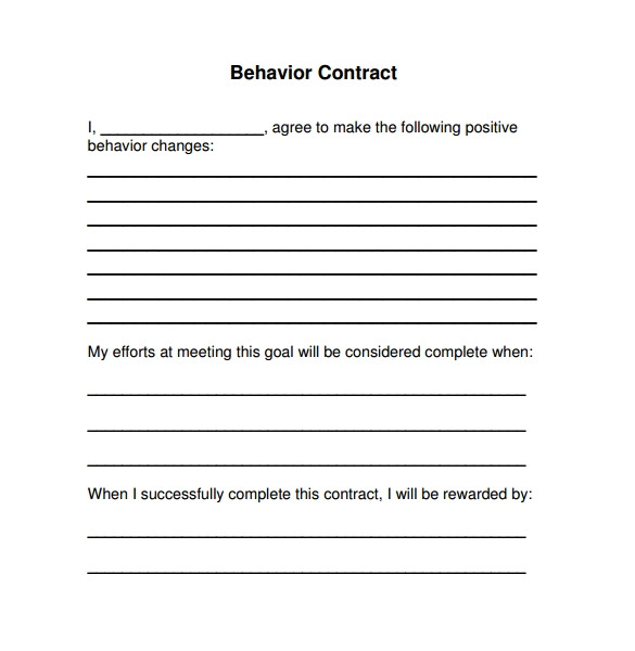 behaviour contract template
