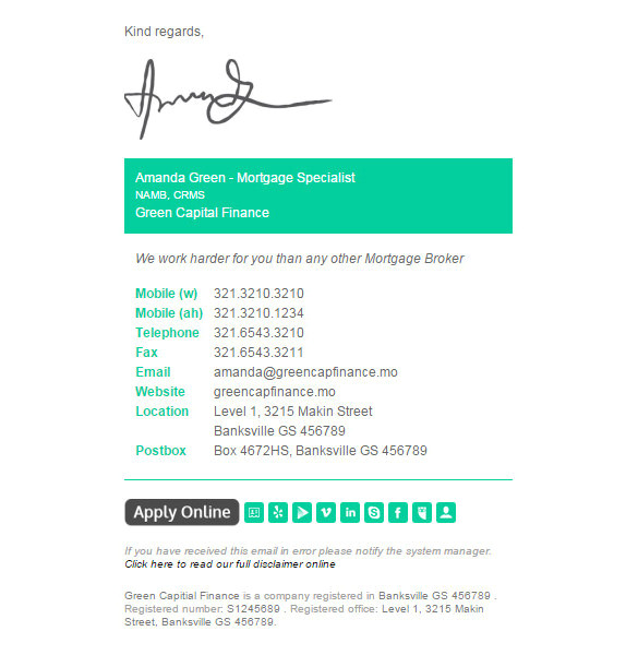 email signature template