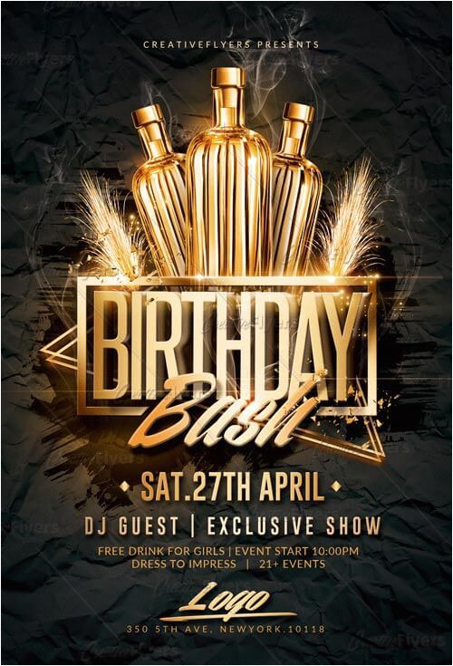 Birthday Bash Flyer Templates Free Birthday Bash Flyer Psd Templates Creativeflyers