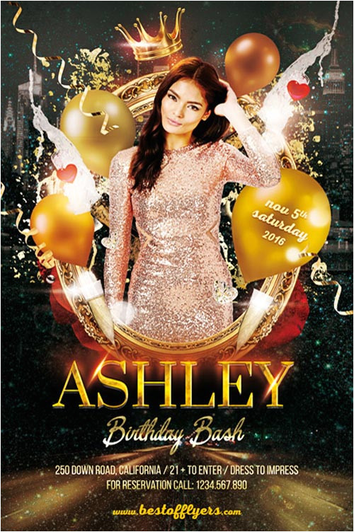 birthday bash party flyer template