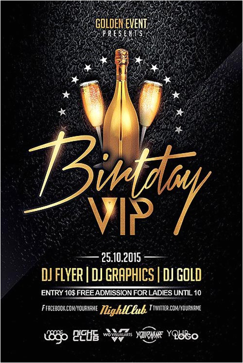Birthday Club Flyer Template Free Birthday Vip Party Flyer Template Download Psd Flyer