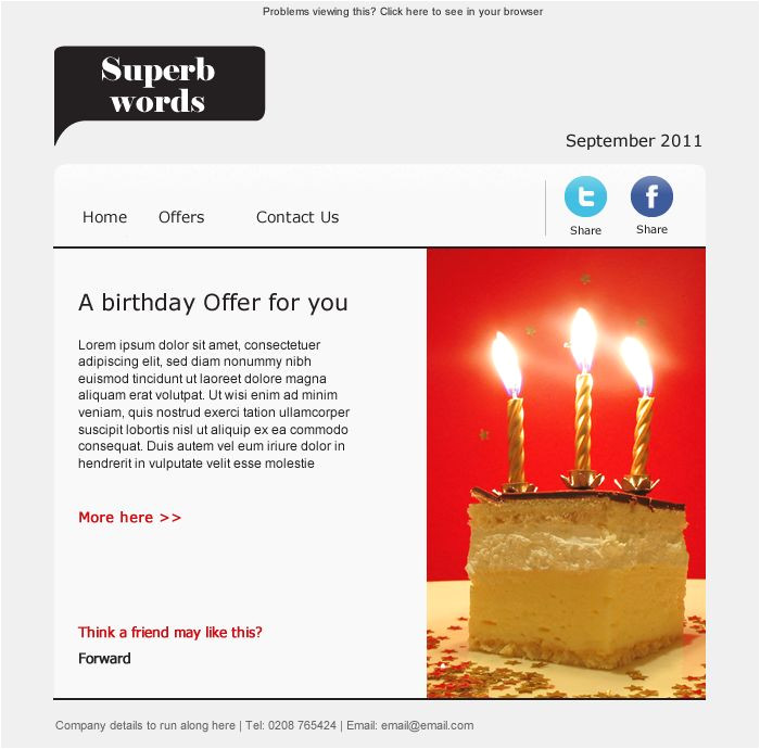 birthday email templates