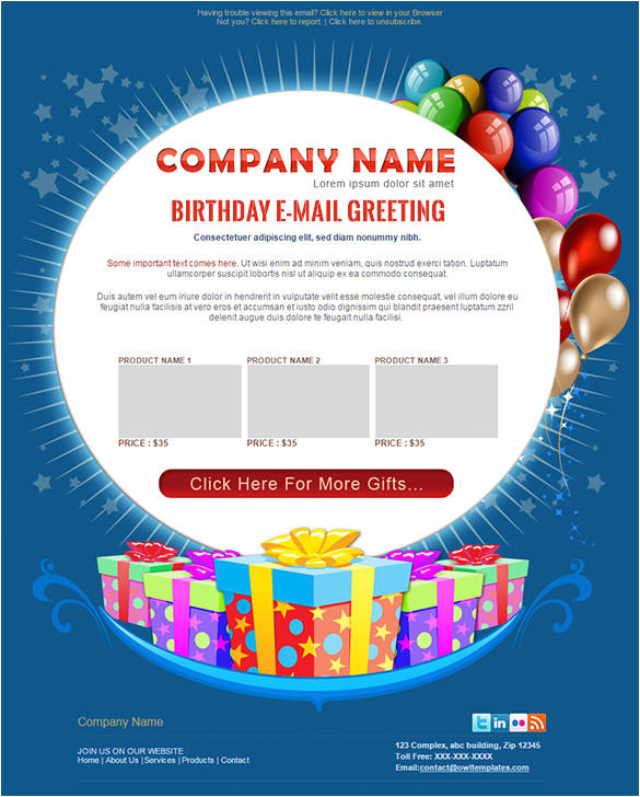 happy birthday email template