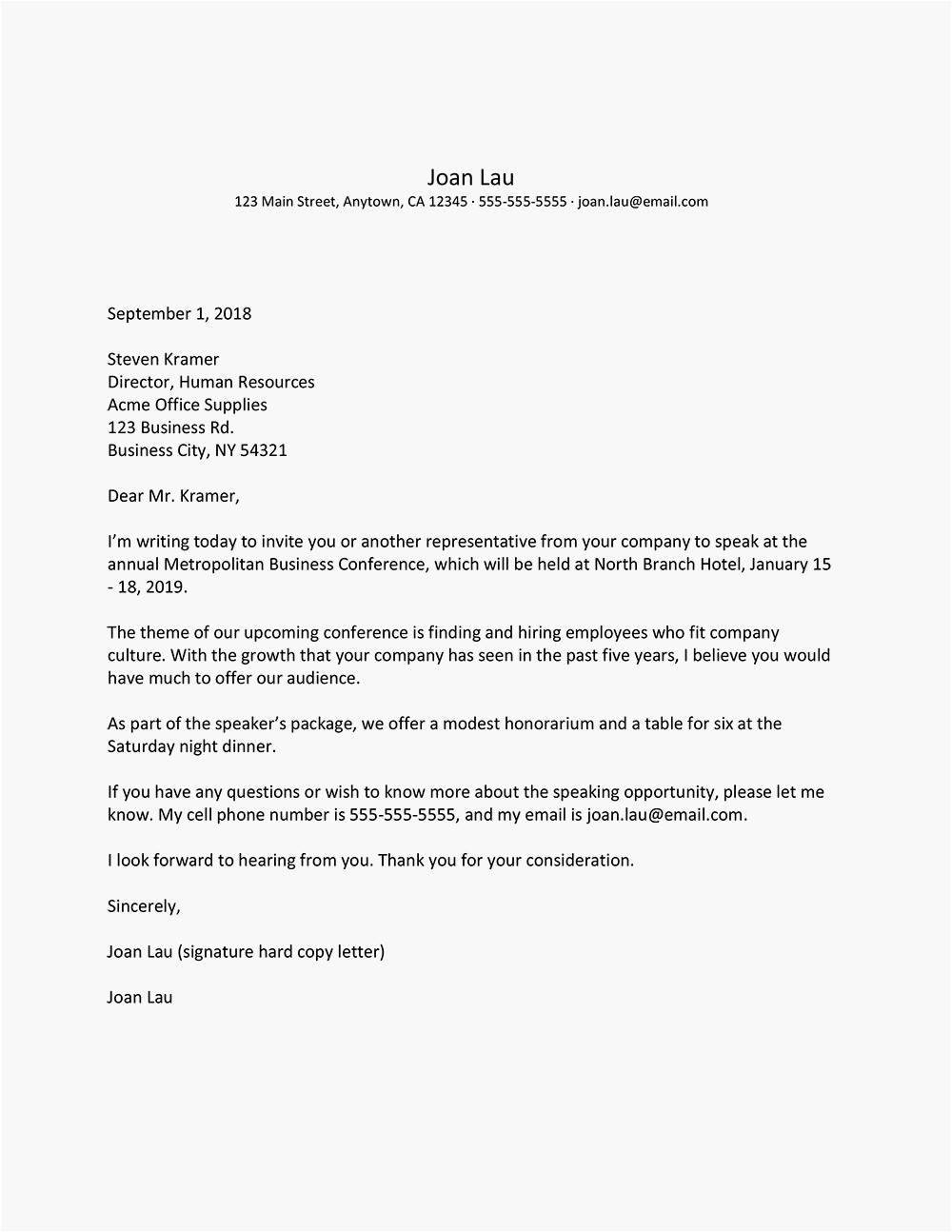 how to write a simple business letter