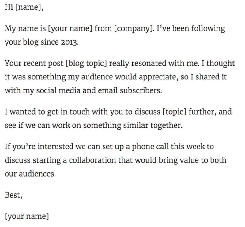 Blogger Collaboration Email Template 11 Outstanding Influencer Outreach Email Templates