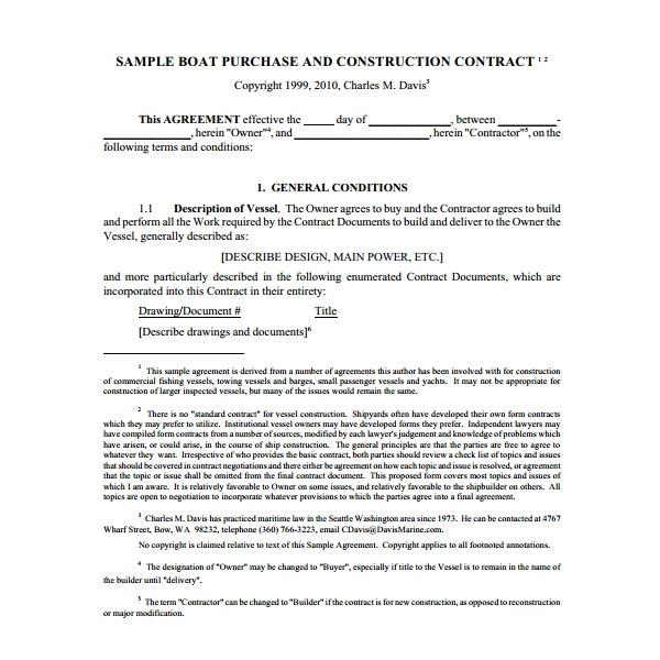 boat purchase agreement