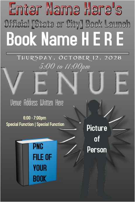 book launch poster template