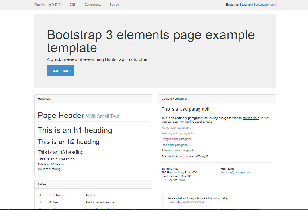 bootstrap 3 templates