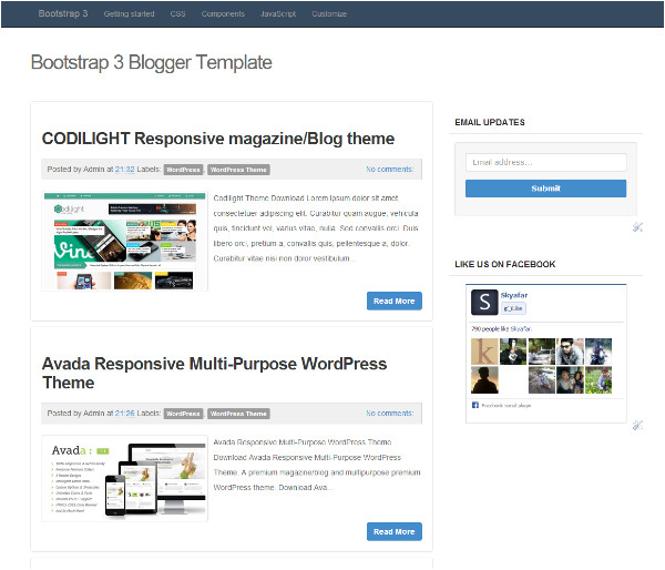 template blogger simple responsive bootstrap