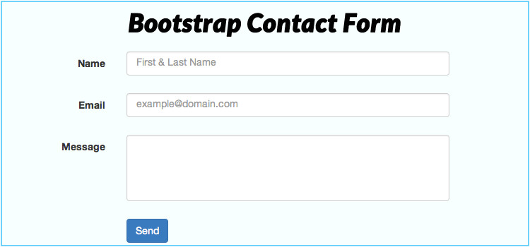 working bootstrap contact form