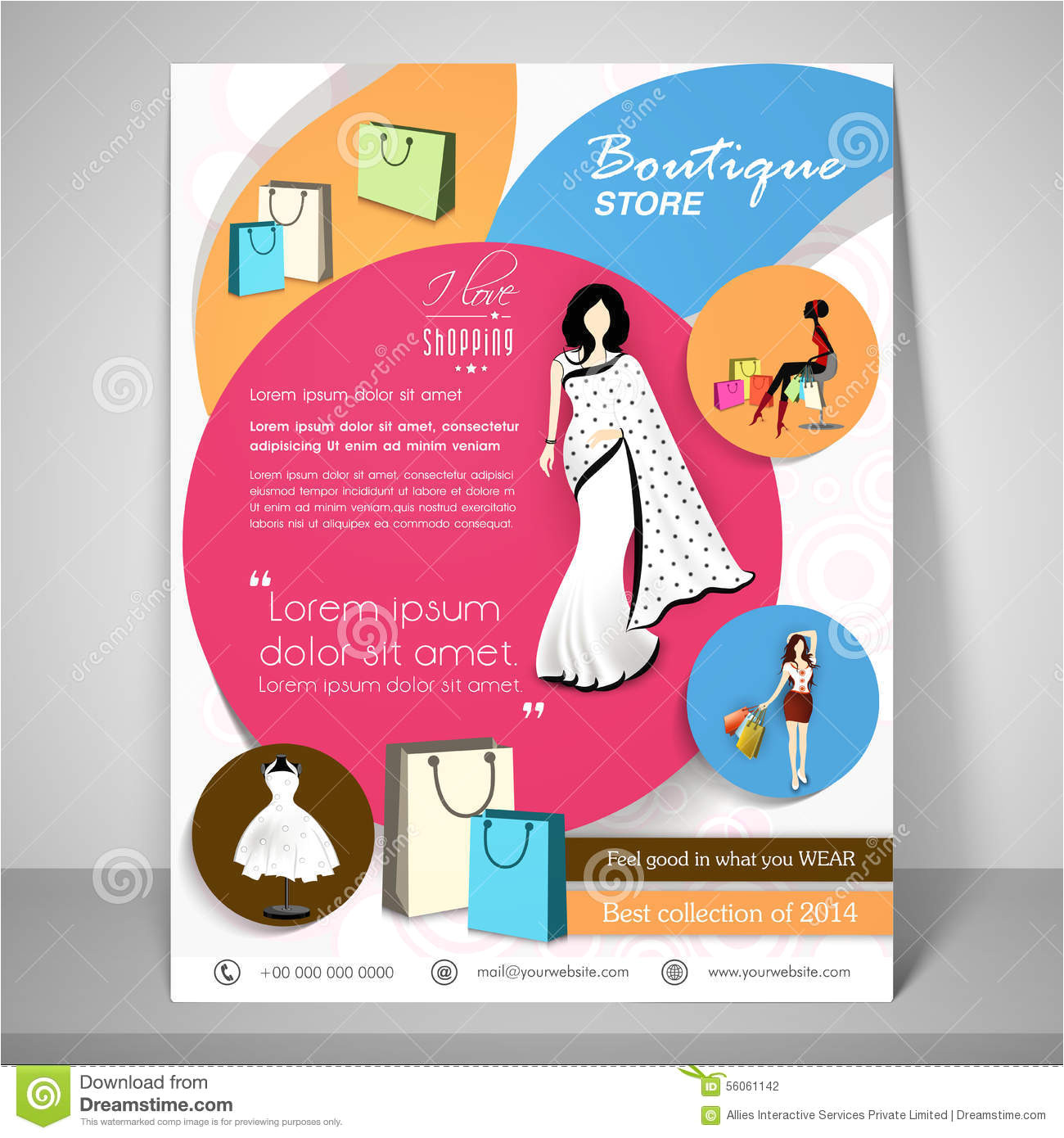 stock photo boutique store template banner flyer design illustration young modern girls image56061142