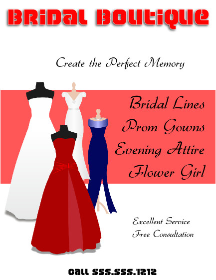 view bridal boutique flyer template
