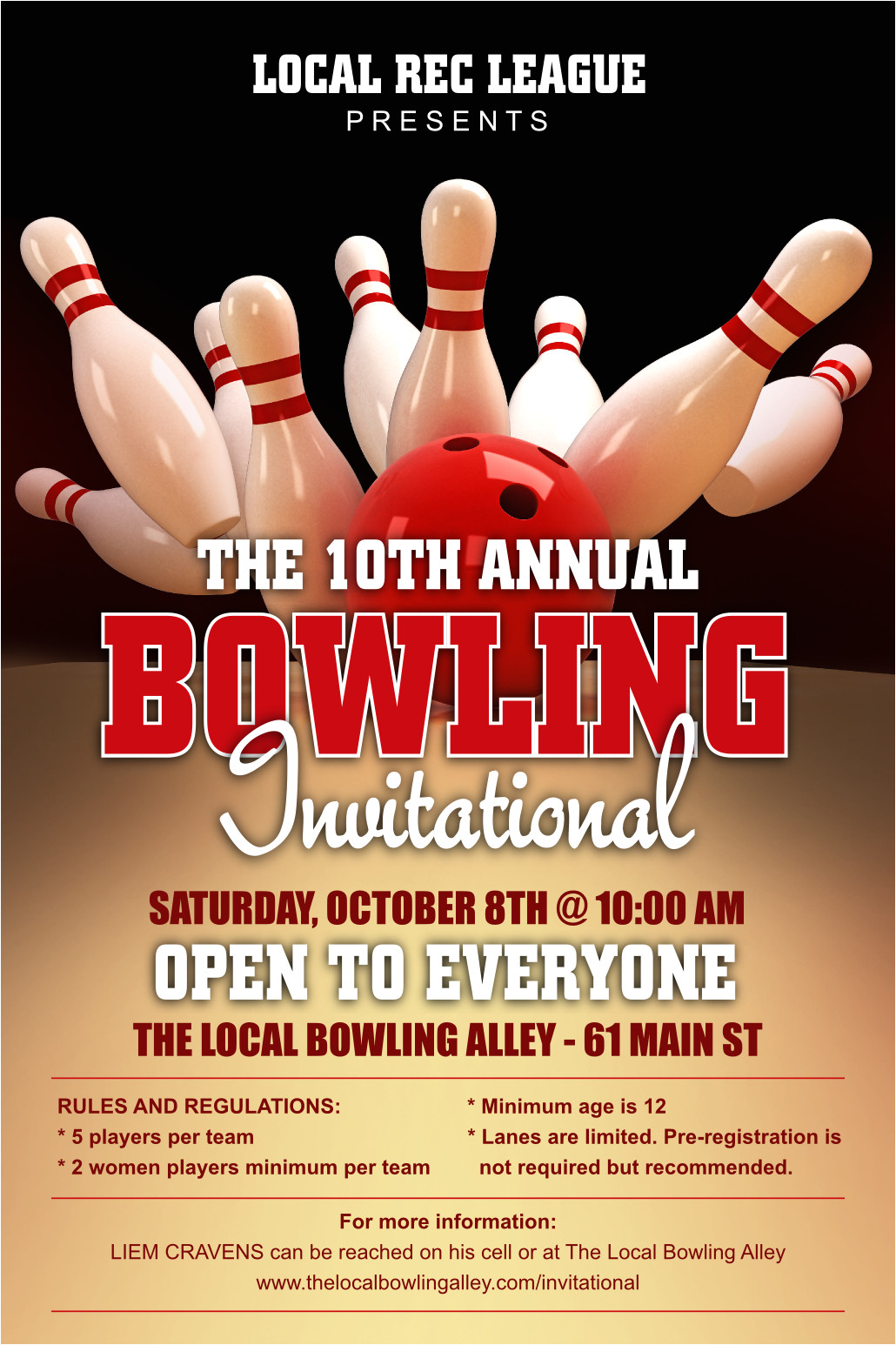bowling league poster