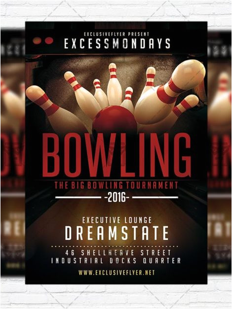 the big bowling premium flyer template instagram size flyer